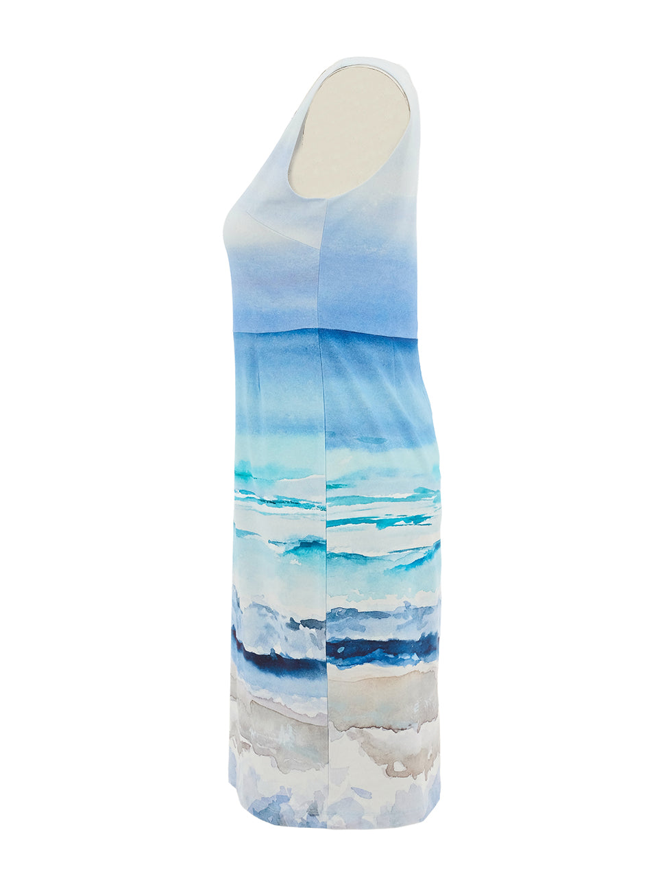 "Seascape 1" Artist Print Sleeveless Back Zip Dress. Style DOLC26615