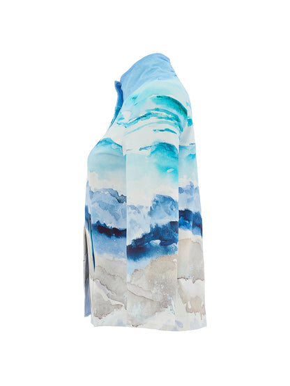 "Seascape" Artist Print Structured Dress Jacket. Style DOLC26616