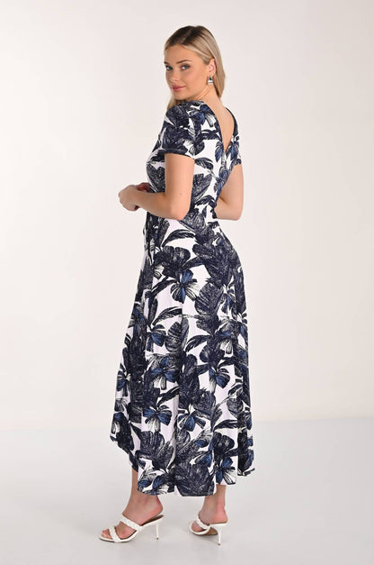 Wrap Style Abstract Floral Print Dress. Style FL266343