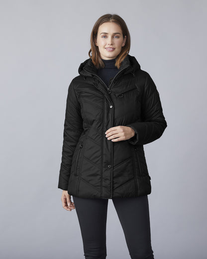 Removable Hood Quilted Outerwear. Style JUN2666