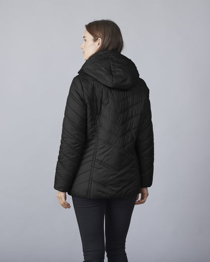 Removable Hood Quilted Outerwear. Style JUN2666