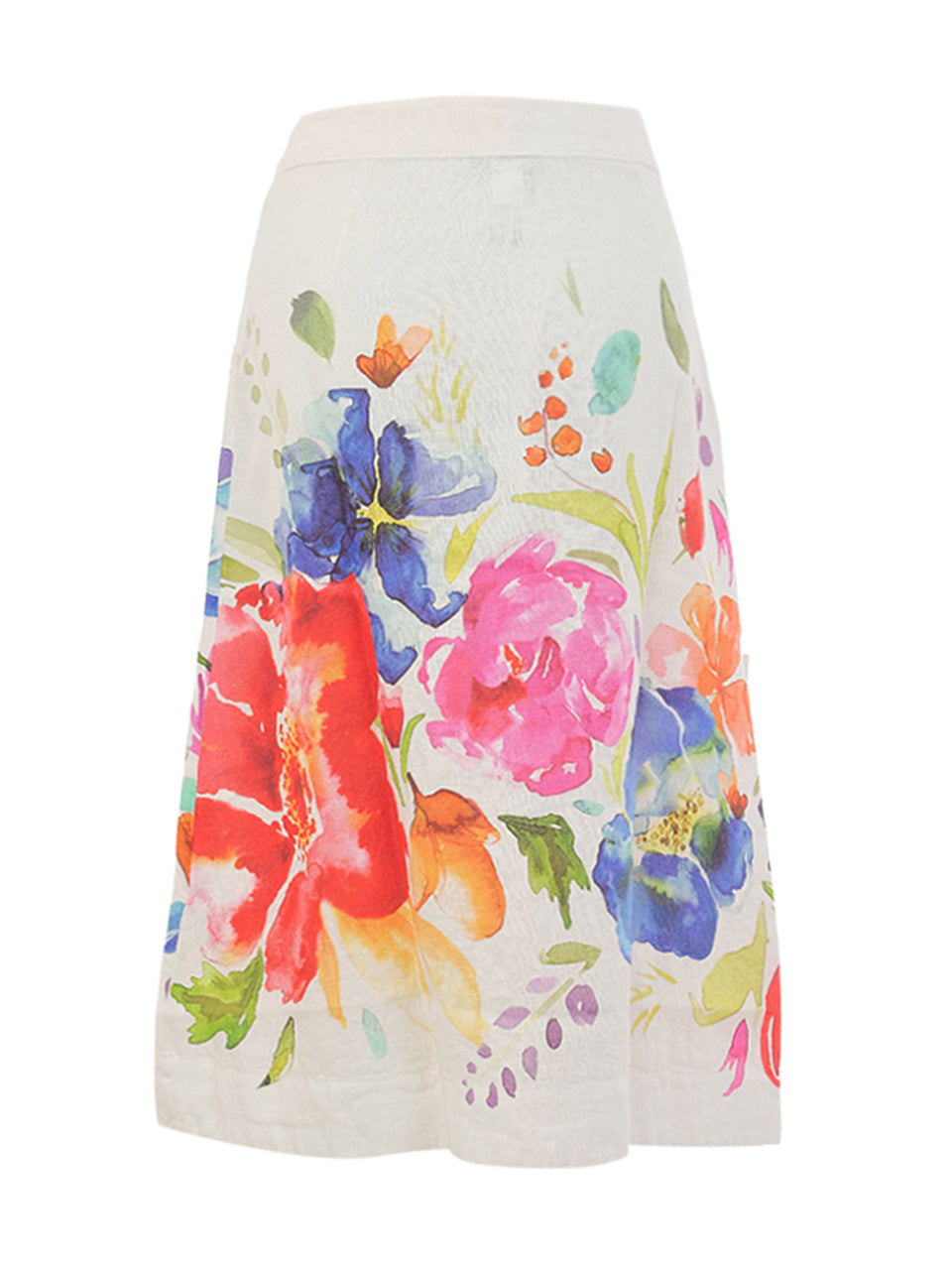 "Spring Delight" Artist Print Button Front Skirt. Style DOLC26701