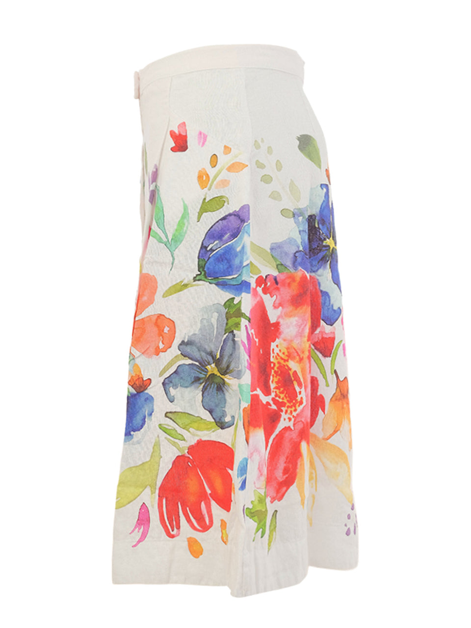 "Spring Delight" Artist Print Button Front Skirt. Style DOLC26701