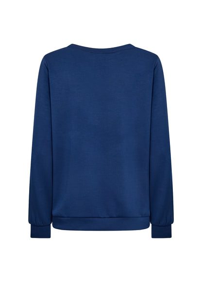 Blue Long Sleeve V-Neck Top. Style SOYA4F26701