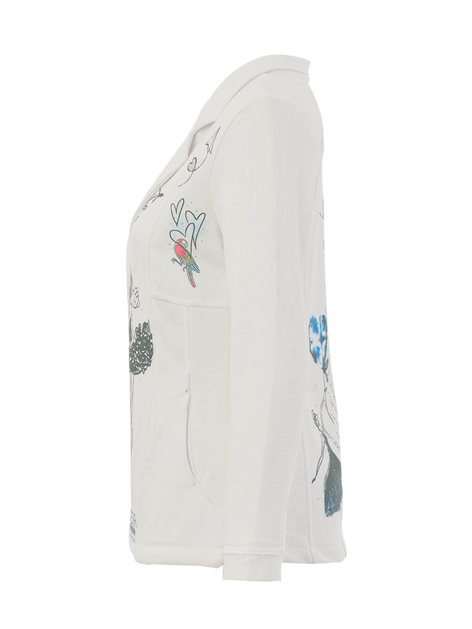 "Collage 46" Artist Print Statement Button & Rhinestone Jacket. Style DOLC26737