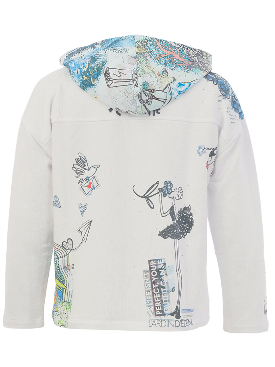 "Collage 46" Art Print Snap Button Hoodie. Style DOLC26738