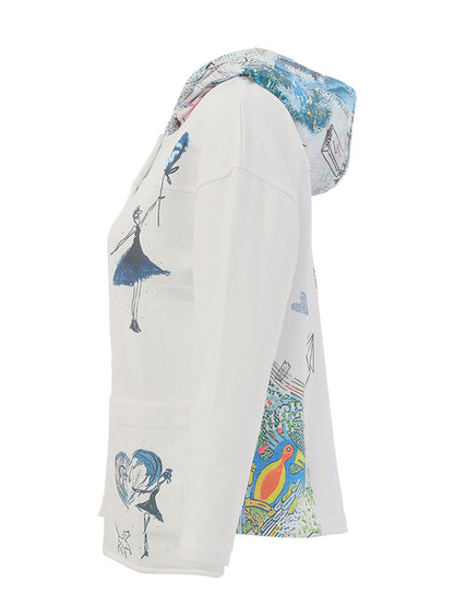 "Collage 46" Art Print Snap Button Hoodie. Style DOLC26738