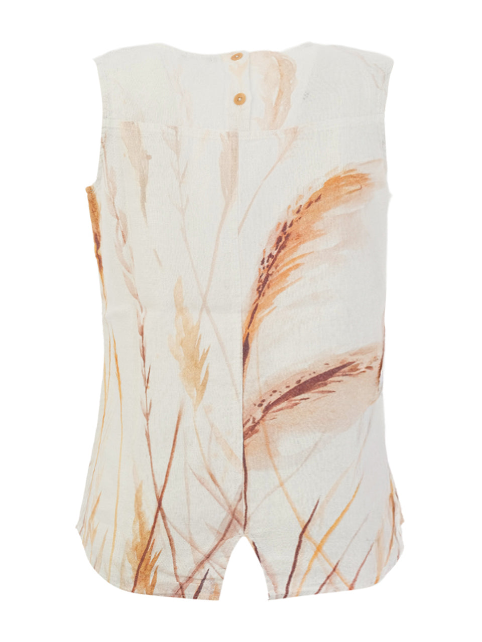 "Reeds By The Shore" Artist Print Sleeveless Linen Top. Style DOLC26750