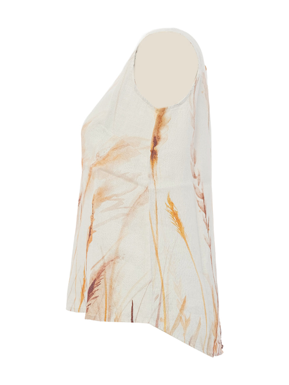 "Reeds By The Shore" Artist Print Sleeveless Linen Top. Style DOLC26750