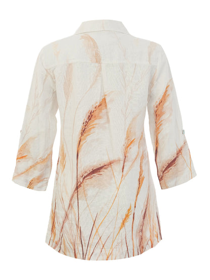 "Reeds By The Shore" Artist Print Button Up Top. Style DOLC26751
