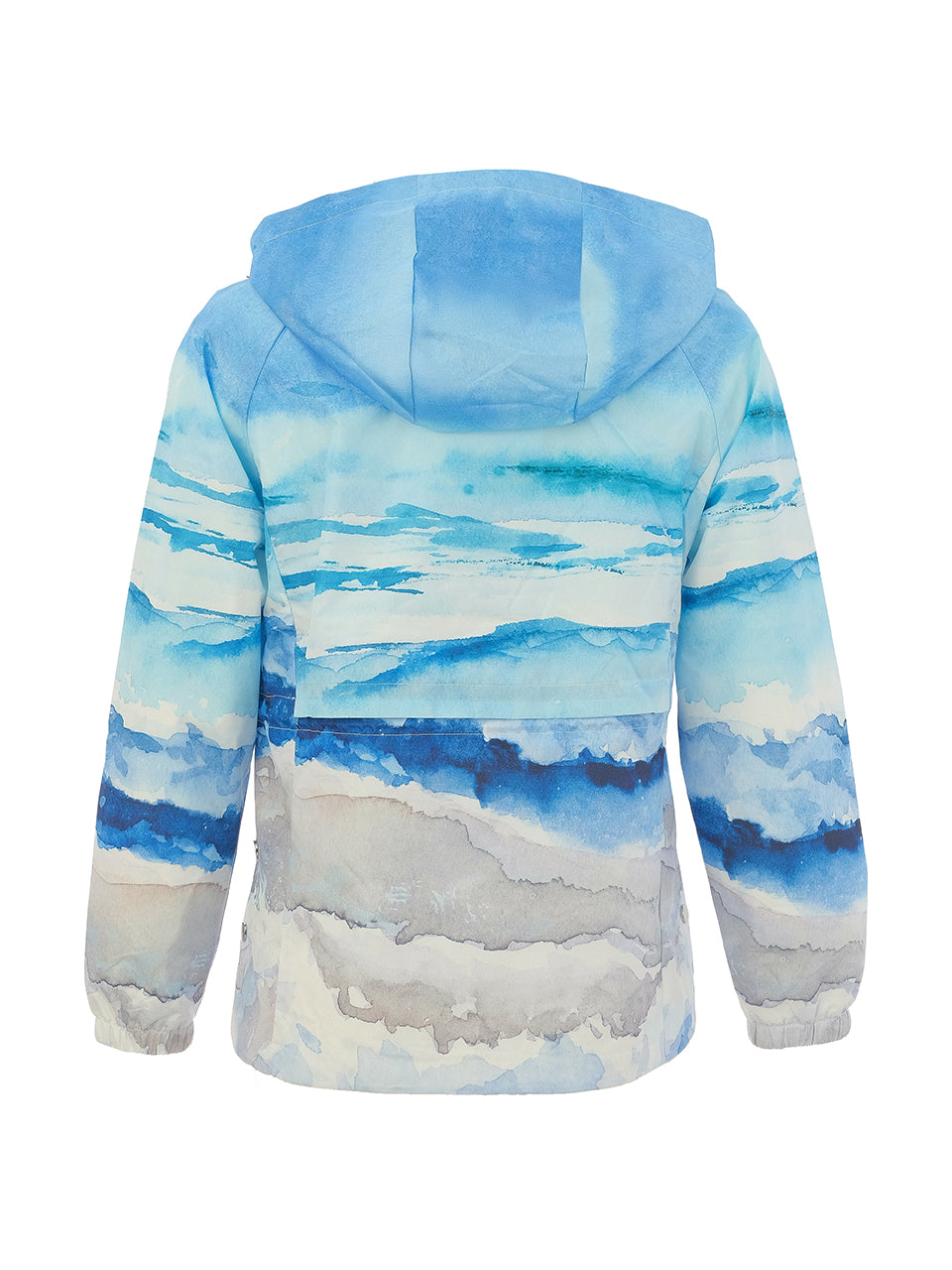"Seascape" Artist Print Mid Length Raincoat. Style DOLC26865