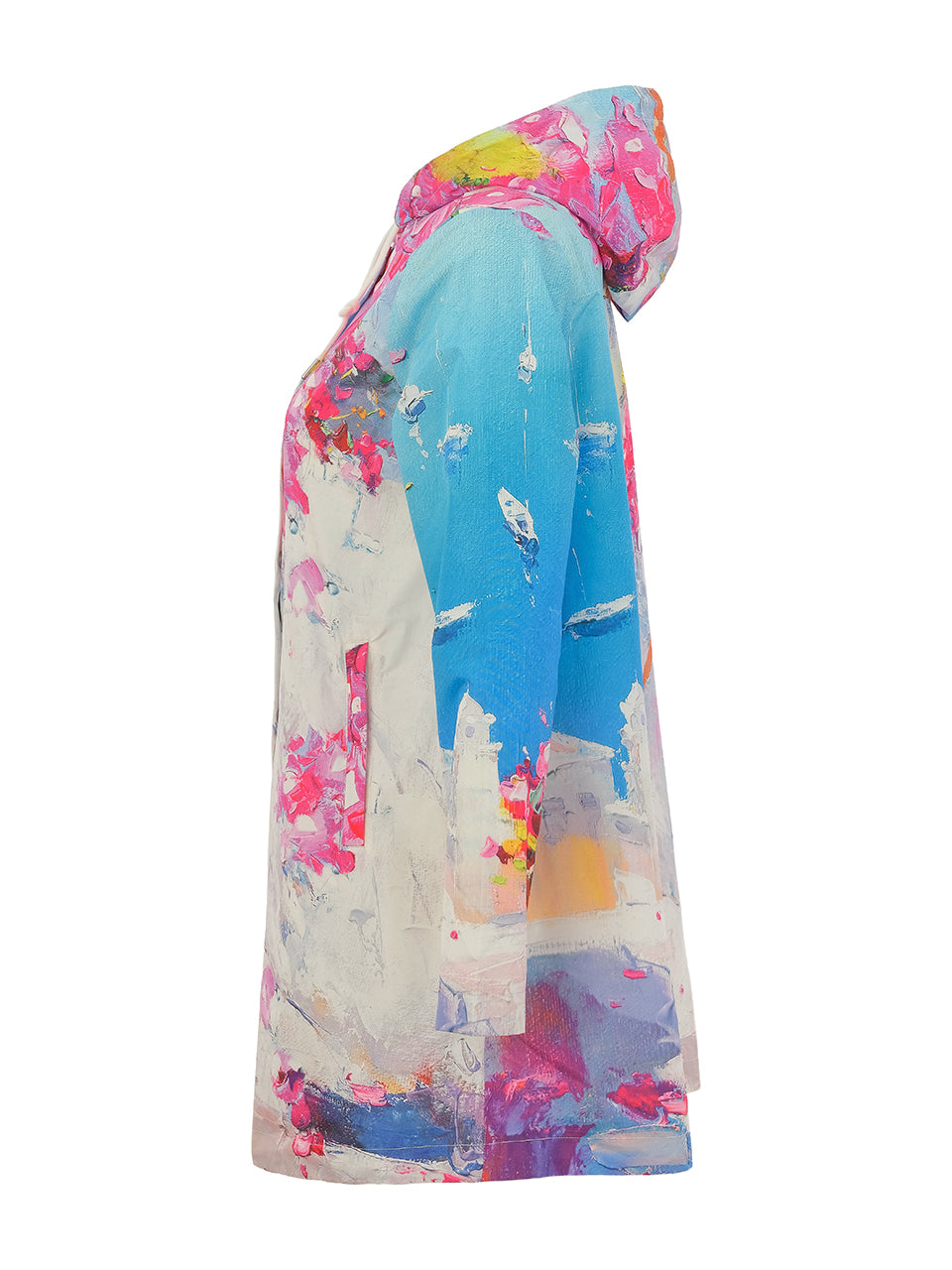 "Summer In Santorini" Artist Print Raincoat. Style DOLC26870