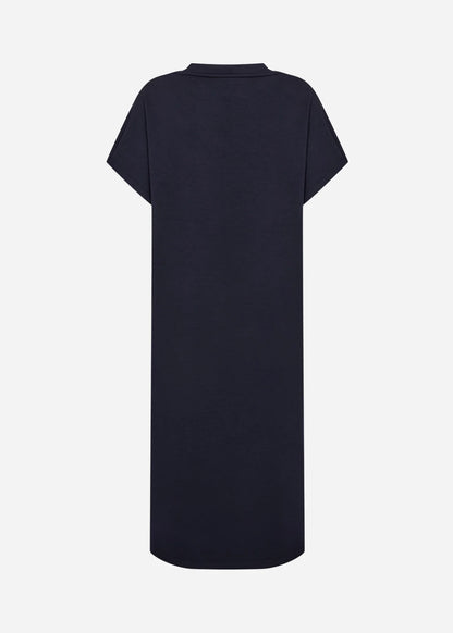 V-Neck Drop Shoulder Soft Stretch Fabric Midi Dress. Style SOYA27539