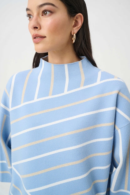 Mock Neck Abstract Stripe Sweater. Style JR271903