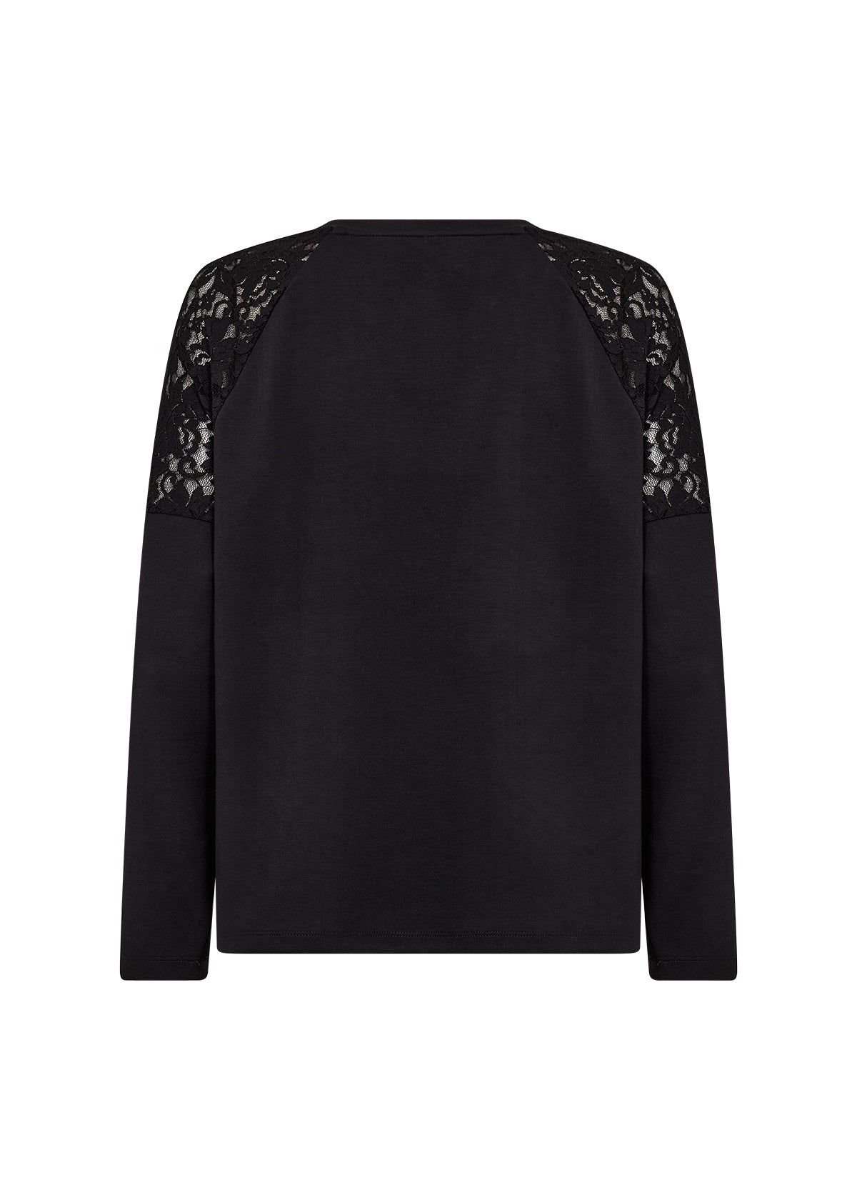 Black Shoulder Lace Detail Pull-Over Sweater. Style SOYA4F27267