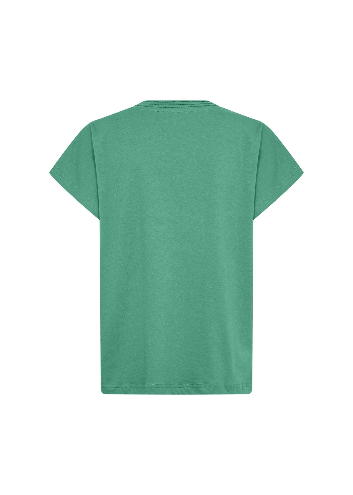 Stitching Detail V-Neckline Short Sleeve Cotton Top. Style SOYA27476