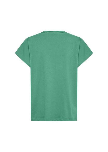 Stitching Detail V-Neckline Short Sleeve Cotton Top. Style SOYA27476