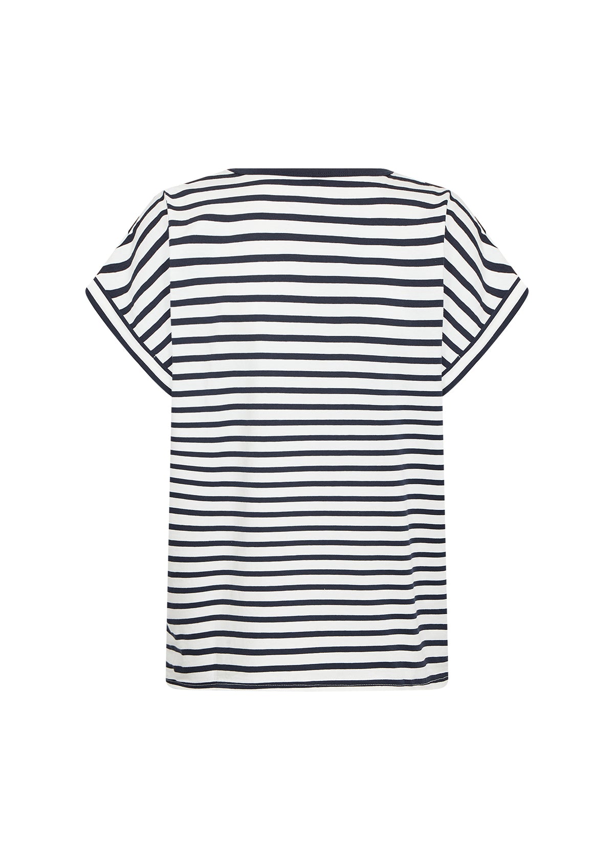 Basic Round Neck Striped Short Sleeve Top. Style SOYA27513