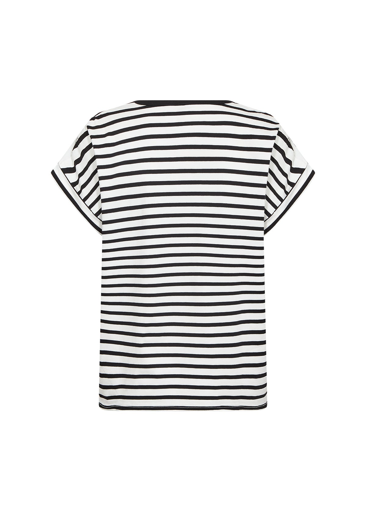 Basic Round Neck Striped Short Sleeve Top. Style SOYA27513