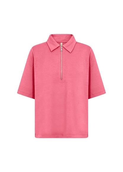 Short Sleeve 1/3 Zip Collared Top. Style SOYA27533