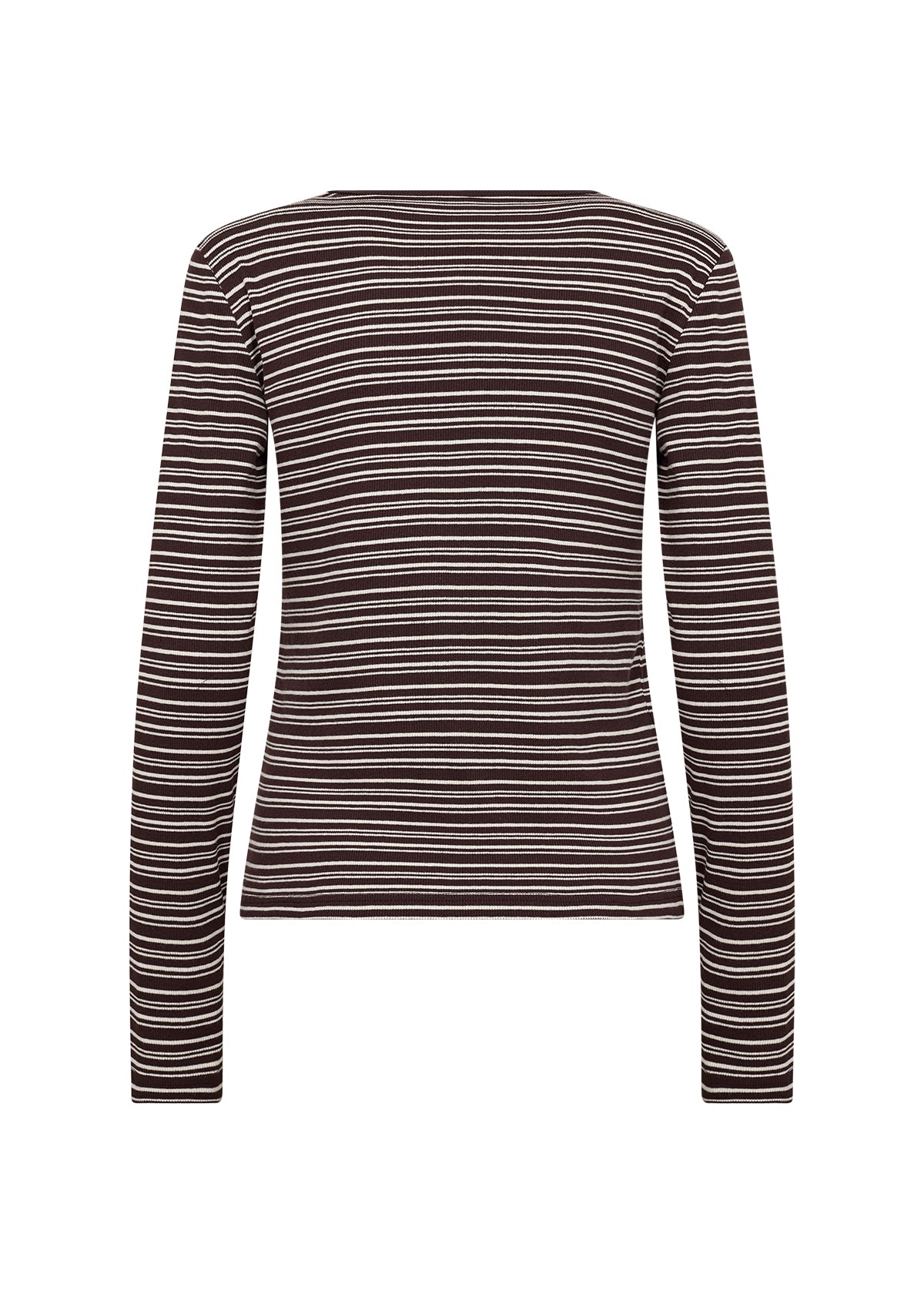 Long Sleeve Round Neck Striped Ribbed Top. Style SOYA27808