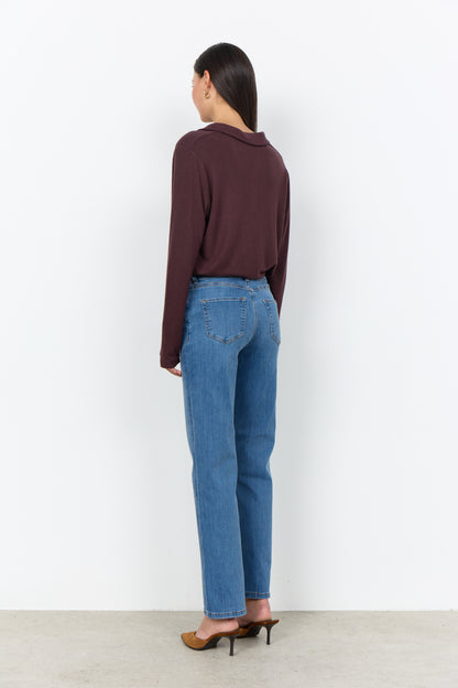 Collar Soft & Stretchy Long Sleeve Top. Style SOYA27829
