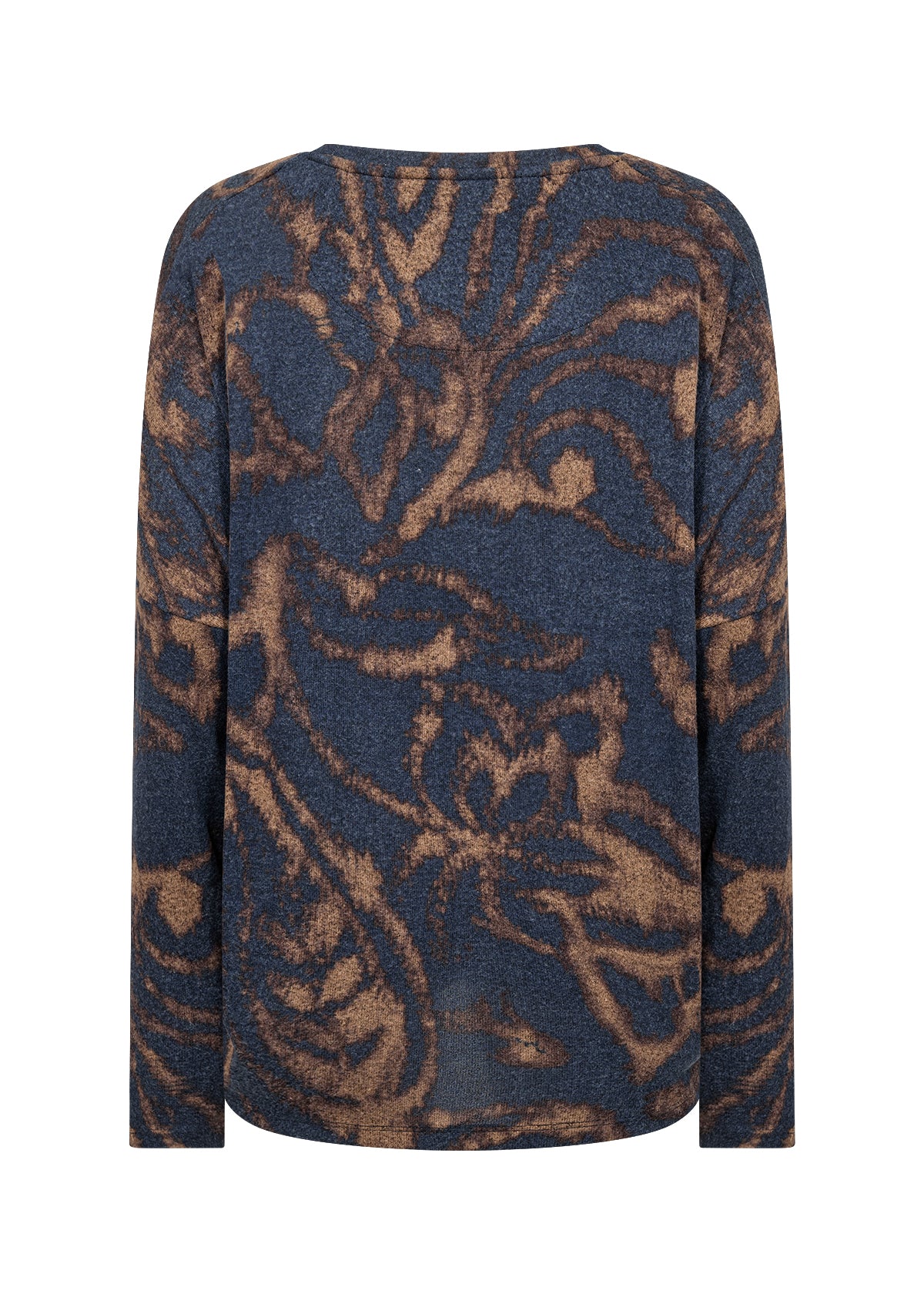 Round Neck Long Sleeve Drop Shoulder Top. Style SOYA27830