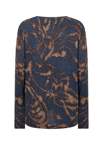 Round Neck Long Sleeve Drop Shoulder Top. Style SOYA27830