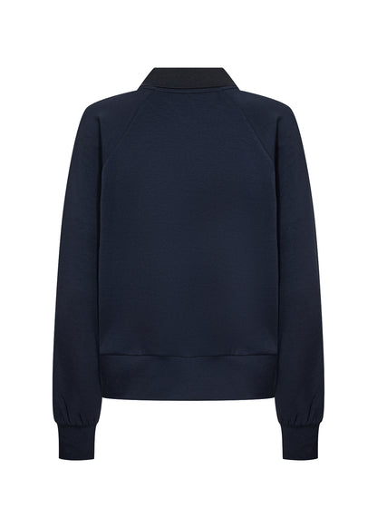 Long Sleeve Collared 1/2 Button-Up Neck Top. Style SOYA27856