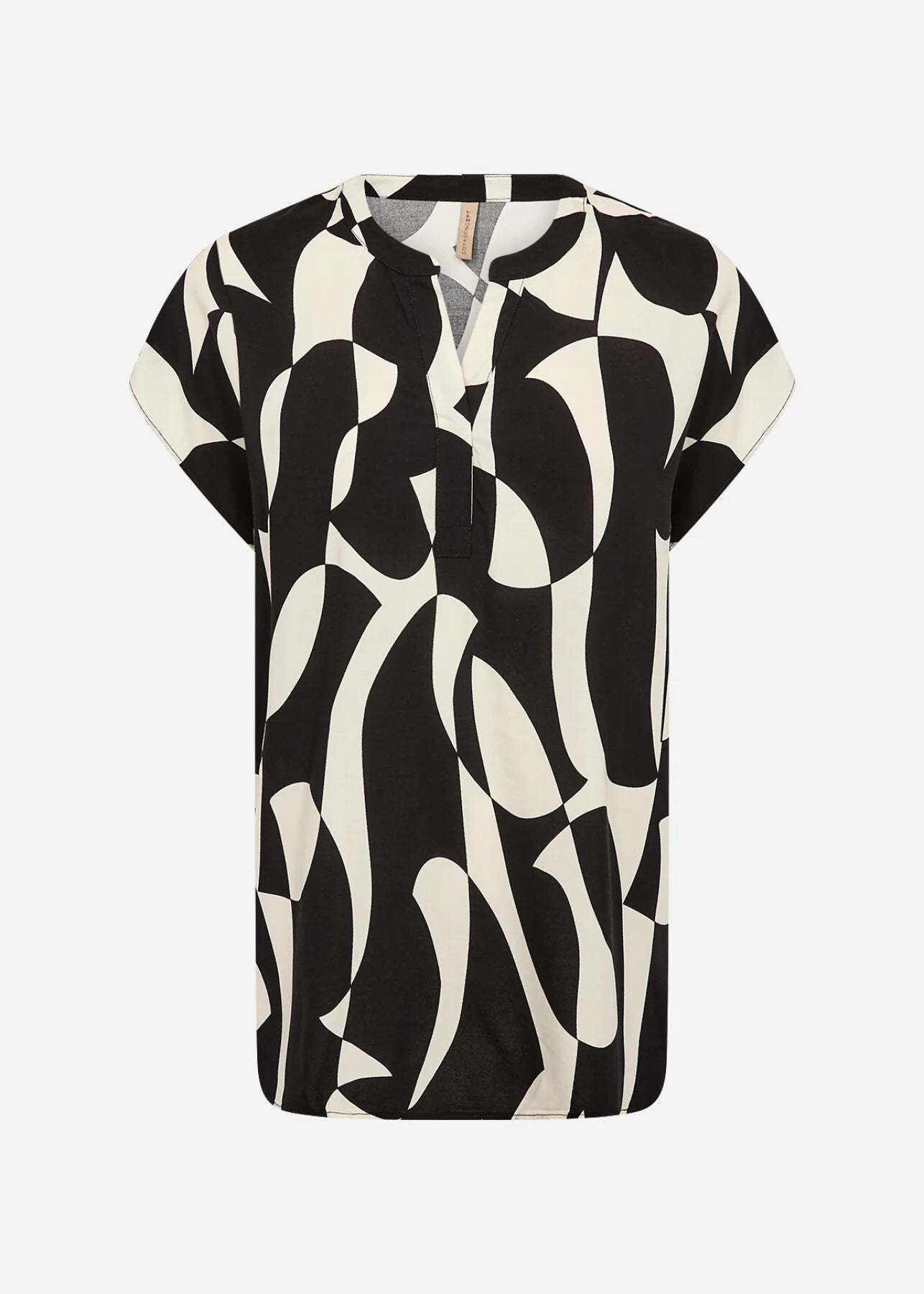 Abstract Print Notch Neck Drop Shoulder Top. Style SOYA41611