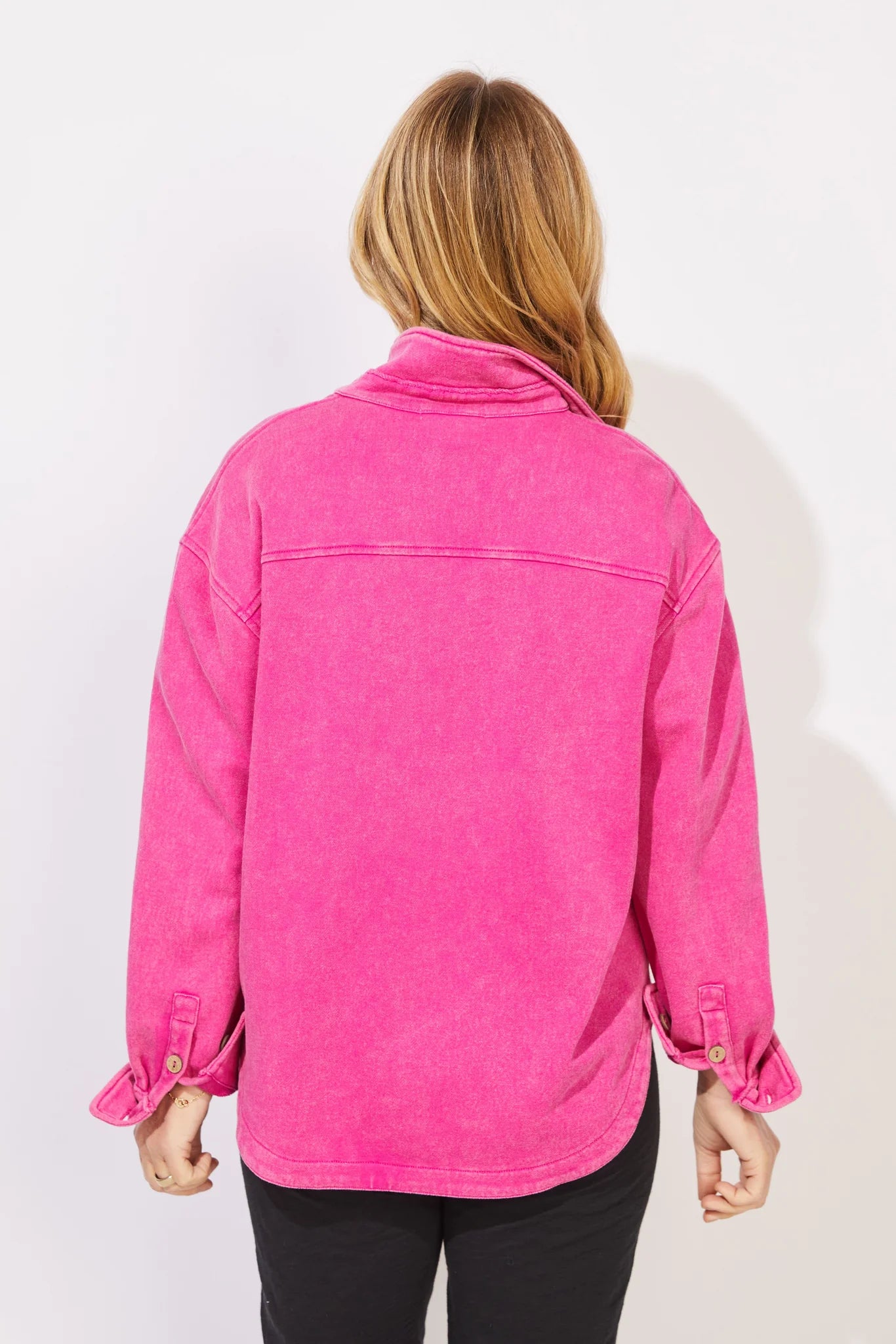 Colour Wash Terry Anywhere Shacket. Style ESC28095