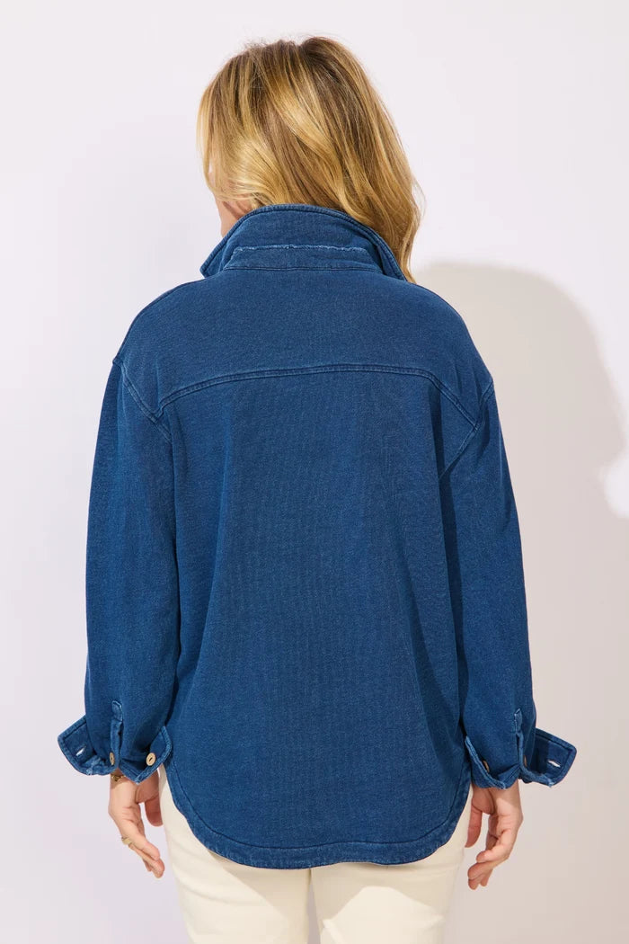 Colour Wash Terry Anywhere Shacket. Style ESC28095