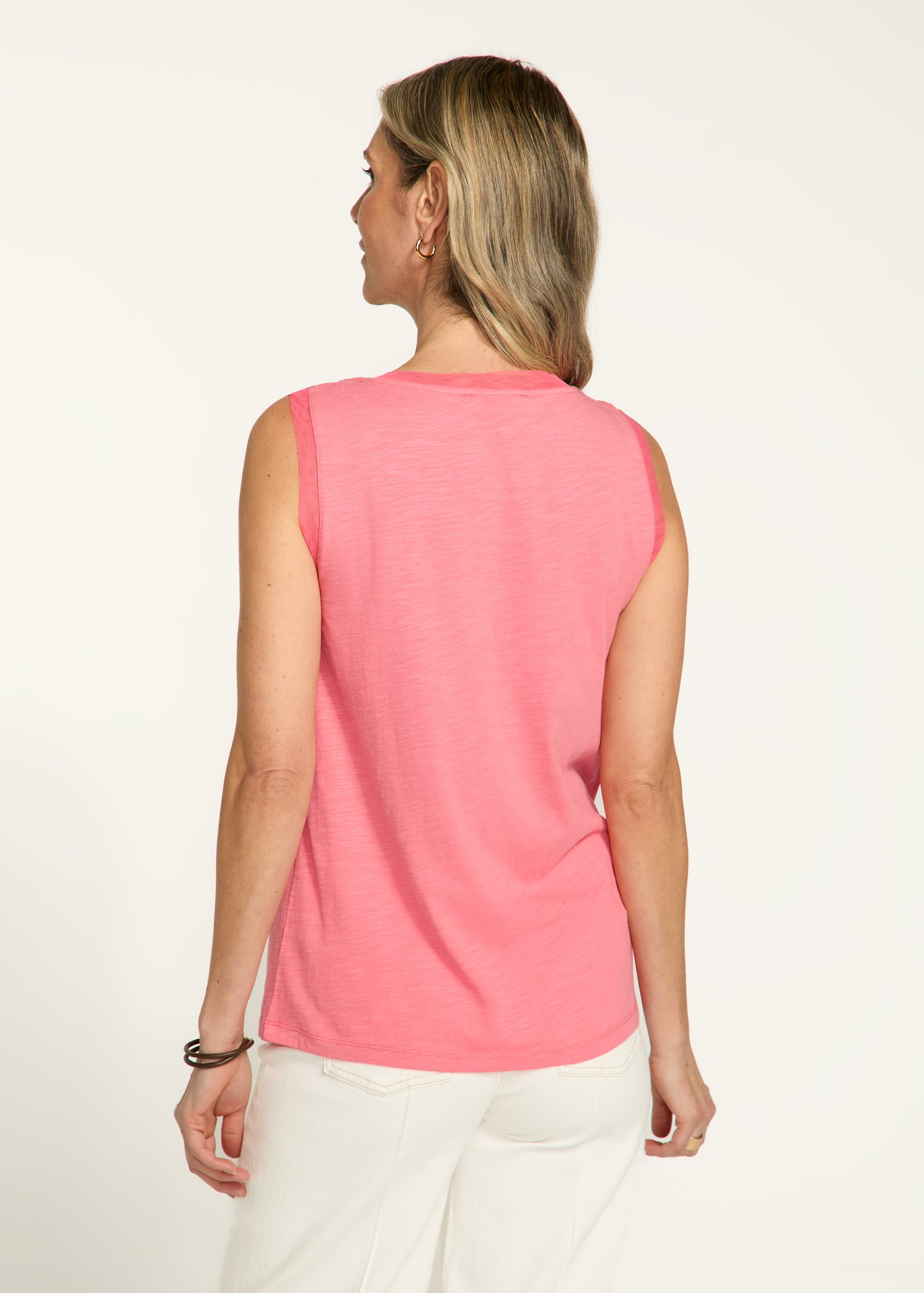 Mesh Trim Sleeveless Top. Style FD3148476