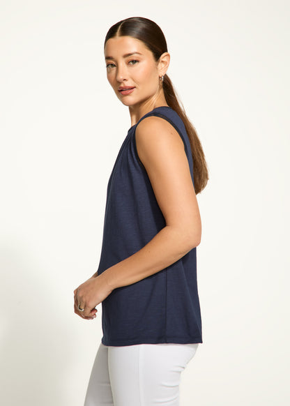 Mesh Trim Sleeveless Top. Style FD3148476