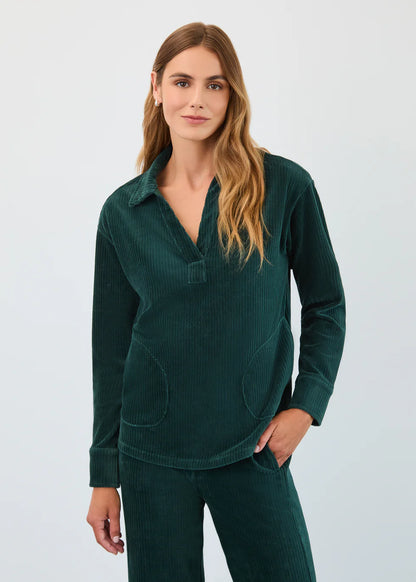 Velour Corduroy Pull-Over Top. Style FD3039148