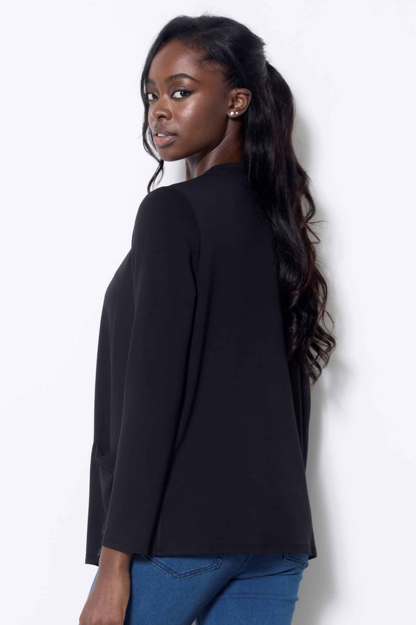Long Sleeve Solid Colour Open Front Cardigan. Style UP30413