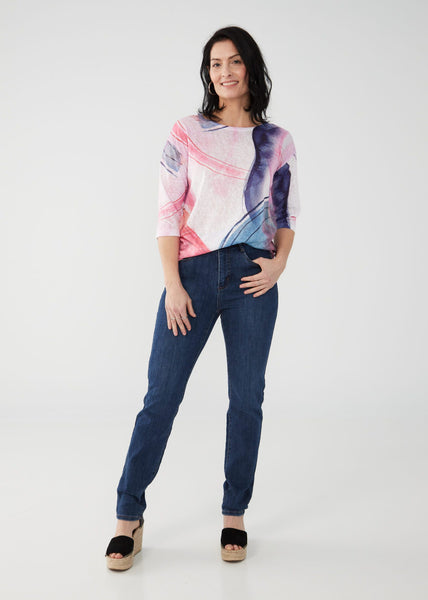 Boat Neck Printed Top. Style FD3065451