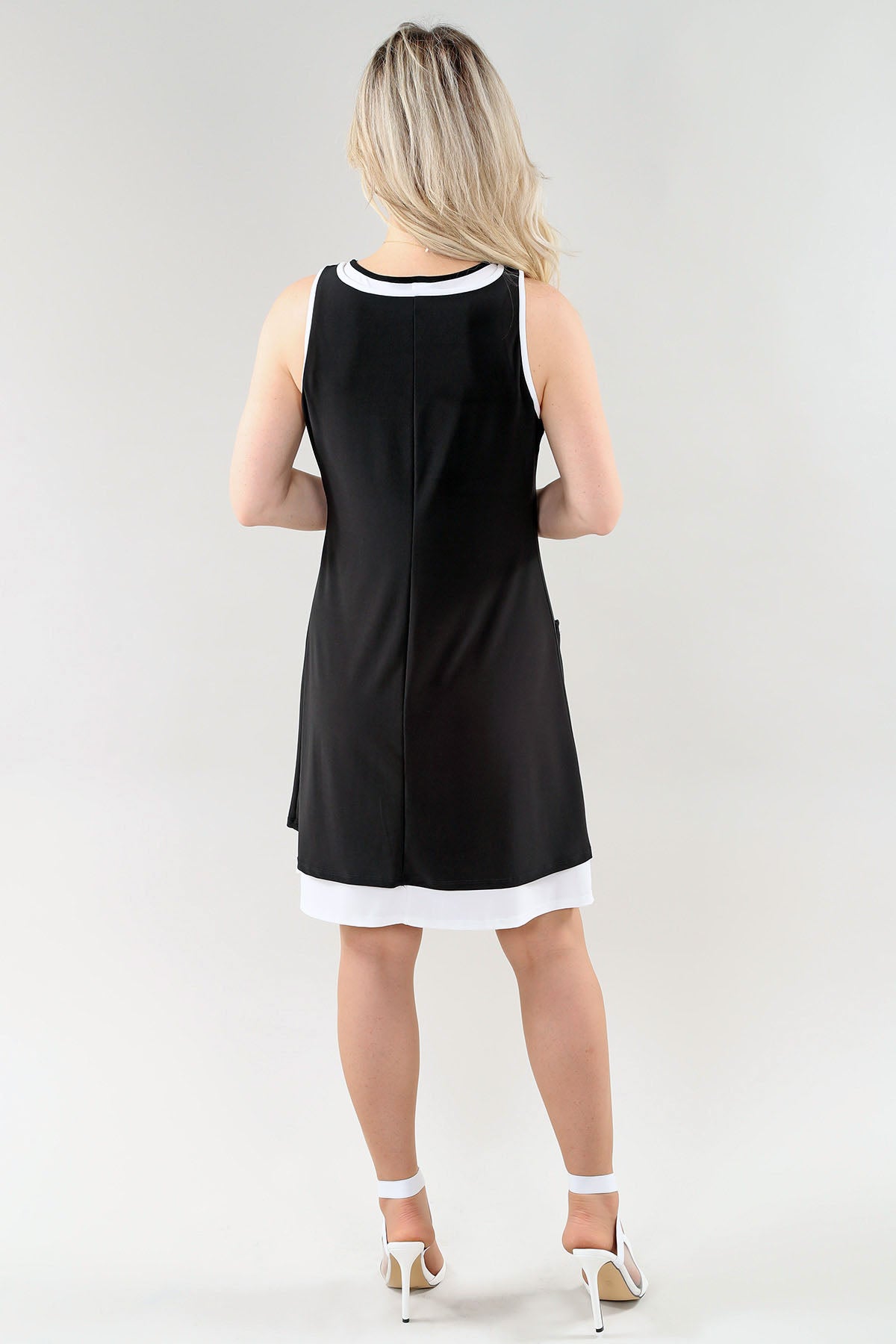 Layered Sleeveless Midi Length Stretchy Dress. Style MT26S308