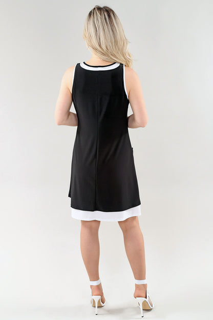 Layered Sleeveless Midi Length Stretchy Dress. Style MT26S308