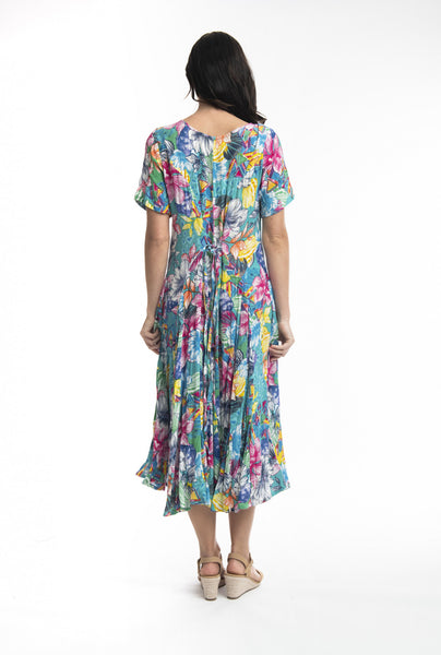 Ios Godet Floral High Low Midi Dress. Style ORI3086
