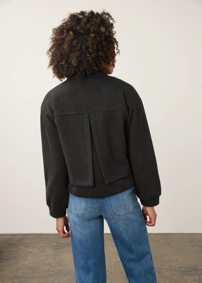 Knit Button Front Bomber Style Jacket. Style FD11103281