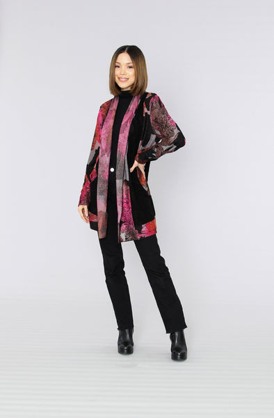 Open Front Pink Tango Cardigan. Style CAT323117