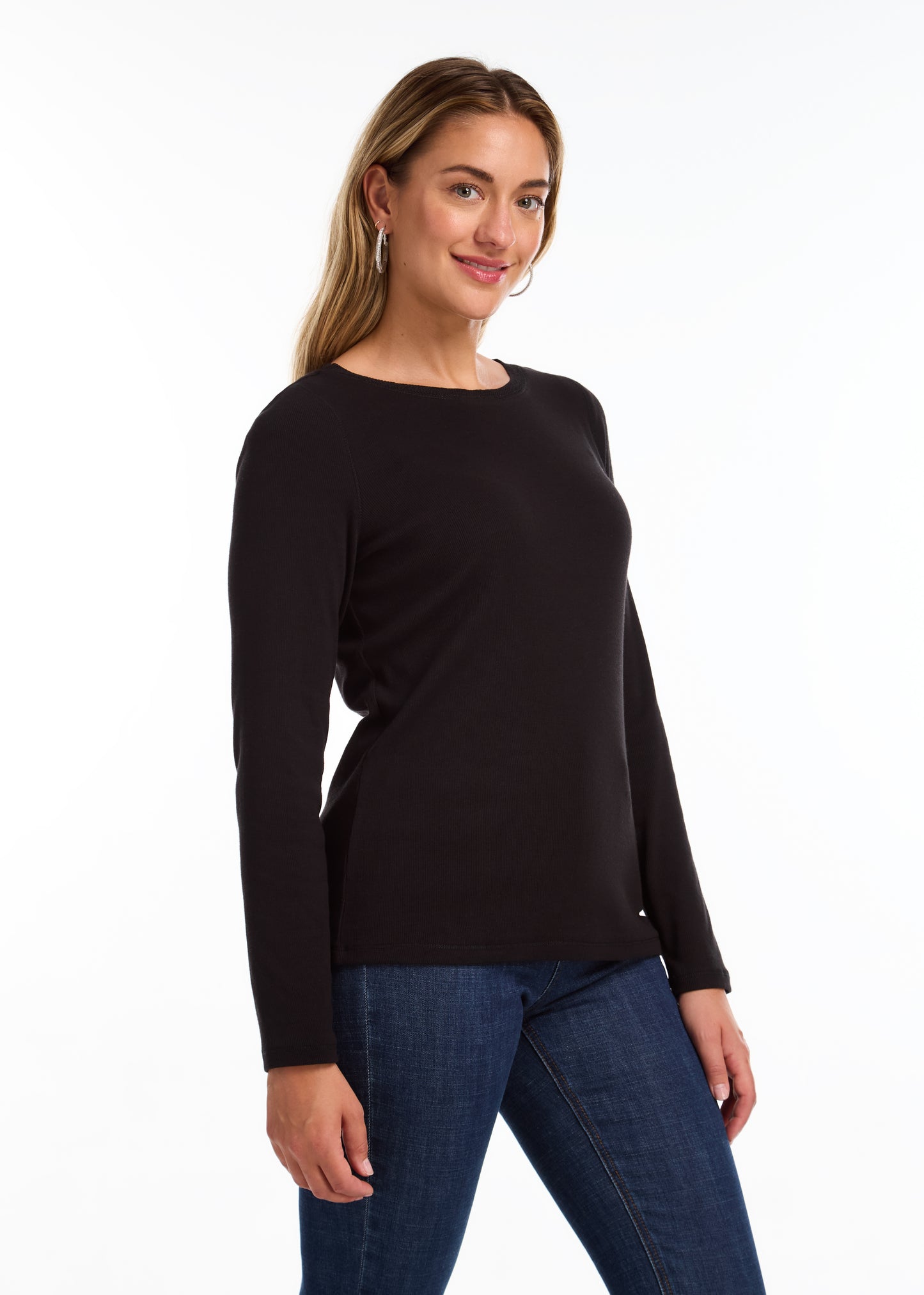 Ribbed Solid Boat Neck Top. Style FD3259161