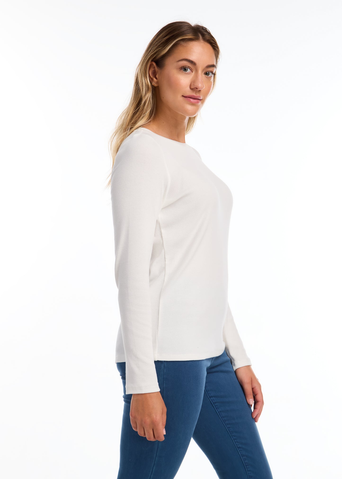 Ribbed Solid Boat Neck Top. Style FD3259161