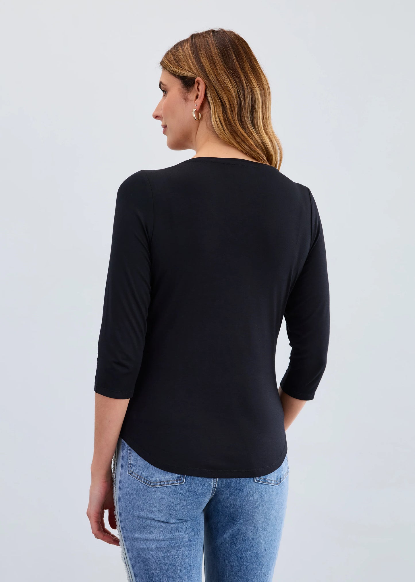 3/4 Sleeve V-Neck Top. Style FD3318756