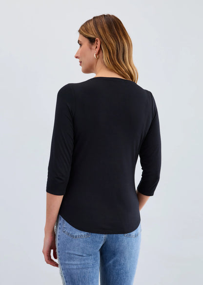 3/4 Sleeve V-Neck Top. Style FD3318756