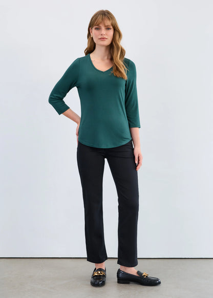 3/4 Sleeve V-Neck Top. Style FD3318756