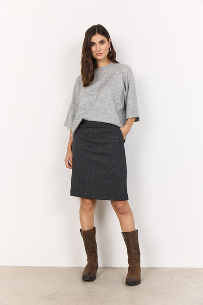 Soft Grey Sweater Fabric Cropped Top. Style SOYA4F33715
