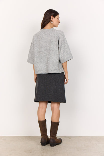 Soft Grey Sweater Fabric Cropped Top. Style SOYA4F33715