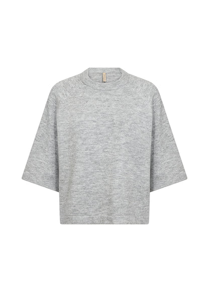 Soft Grey Sweater Fabric Cropped Top. Style SOYA4F33715